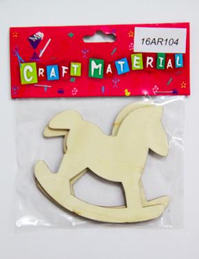 CRAFT MATERIAL WOODEN HORSE KIDS 2 PCS