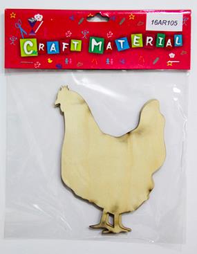CRAFT MATERIAL WOODEN CHICKEN 2PCS