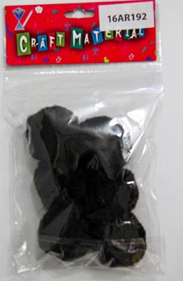 CRAFT POM POM 40MM BLACK 6PCS