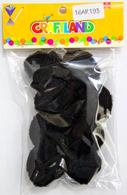 CRAFT MATERIAL POM POM 5CM BLACK 8PCS