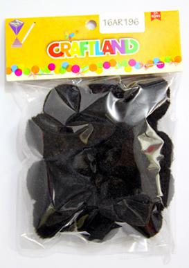 CRAFT MATERIAL POM POM BLACK 3CM 20PCS