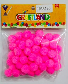 CRAFT MATERIAL POM POM PINK 15CMM 40PCS