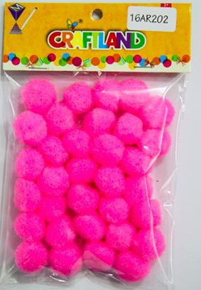 CRAFT MATERIAL POM POM PINK 20MM 30 PCS