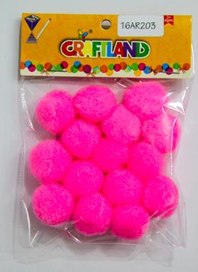 CRAFT MATERIAL POM POM PINK 3CM 20PCS