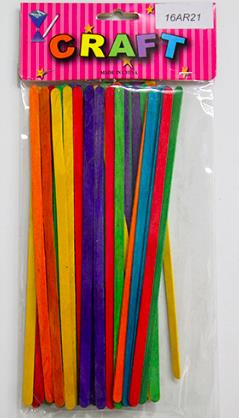 CRAFT MATERIAL STICKS 17CM X 3MM COLORED 50 PCS