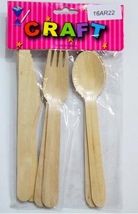 CRAFT MATERIAL 150MM SPOON , KNIFE & FORK 6 PCS