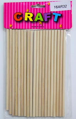 CRAFT MATERIAL WOODEN STICK ROUND THIN 20 PCS