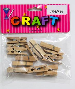 CRAFT MATERIAL WOODEN CLIP 35MM 15PCS