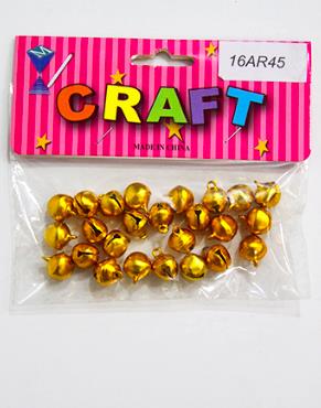 CRAFT MATERIAL SMALL BELL 15MM GOLD 25PCS