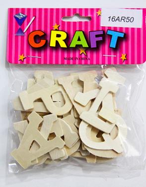 CRAFT MATERIAL WOODEN STICK ALPHABET 4CM 26PCS