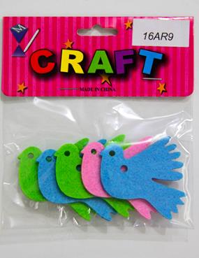 CRAFT MATERIAL BIRDS 5PCS
