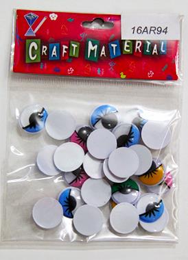 CRAFT MATERIAL COLORFUL EYES DIFFERENT SIZES 18MM 25PCS