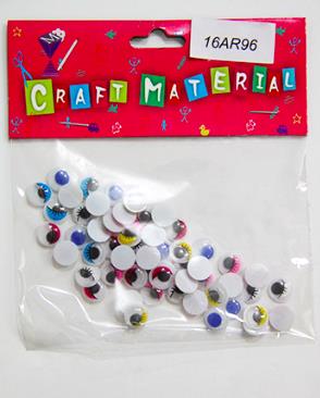 CRAFT MATERIAL COLORFUL EYES 10MM 60 PCS