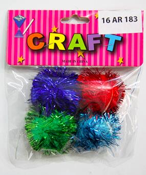 CRAFT MATERIAL GLITTERED ASSORTED 4CM 4PCS