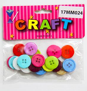 CRAFT MATERIAL DECORATION BUTTON 2CM COLOR 20 PCS