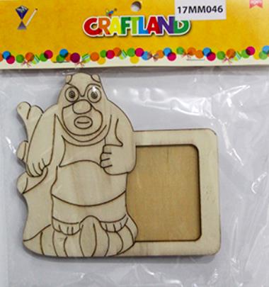 WOODEN CRAFT WITH PHOTO FRAME BEAR