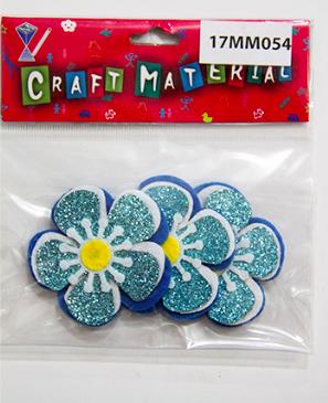 CRAFT MATERIAL FLOWER GLITTERED 3 PCS