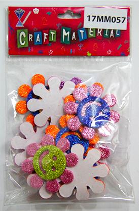 CRAFT MATERIAL FLOWERS GLITTERED ASSORTED