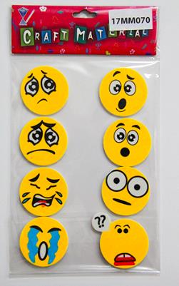 CRAFT MATERIAL SMILY 4CM 8PCS