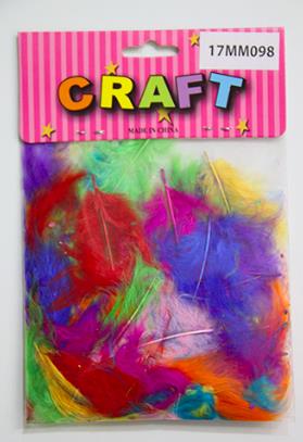 CRAFT FEATHER ASSORTED 12CM