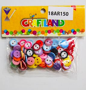 PLASTIC BUTTON CRAFT 90 PCS ASSORTED