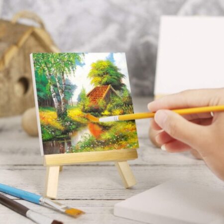 MINI CANVAS WITH WOODEN EASEL 20X20CM