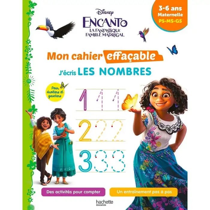 mon cahier effaçable - j'écris les nombres - disney encanto