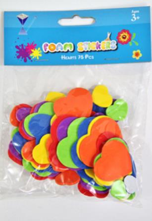 EVA/509 FOAM STICKERS HEART 75PCS