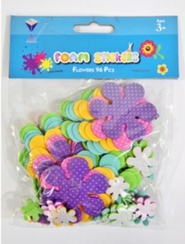 FOAM STICKERS FLOWERS 145 PCS
