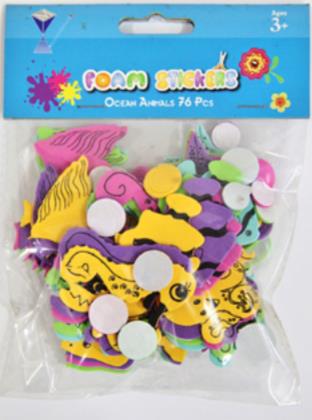 EVA/525 FOAM STICKERS OCEAN ANIMALS 76PCS