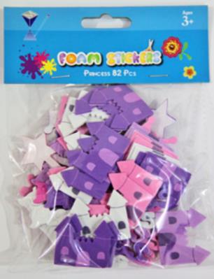 FOAM STICKERS PRINCESS 68PCS