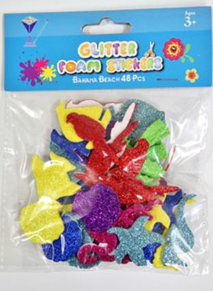 EVA/534 GLITTER FOAM STICKERS BAHAMA BEACH 40 PCS