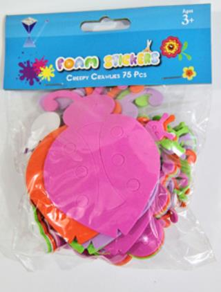 FOAM STICKERS CREEPY 75PCS