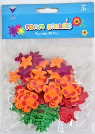EVA/517 FOAM STICKERS FLOWER 70 PCS
